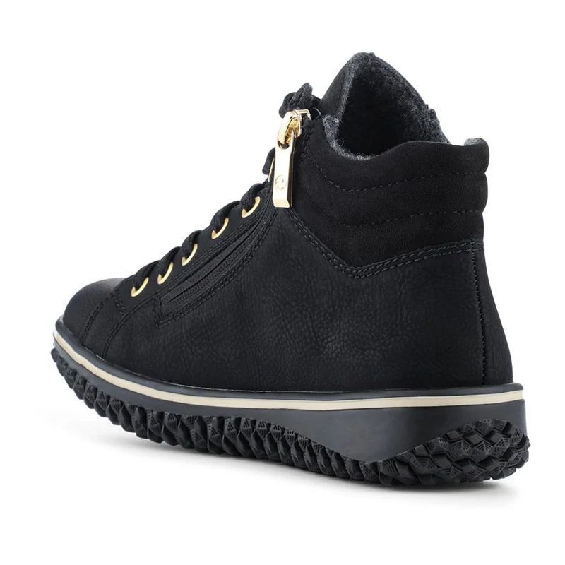 Rieker Zip & Lace Hi Top Trainers - RKR42551 / 328 208 - Black