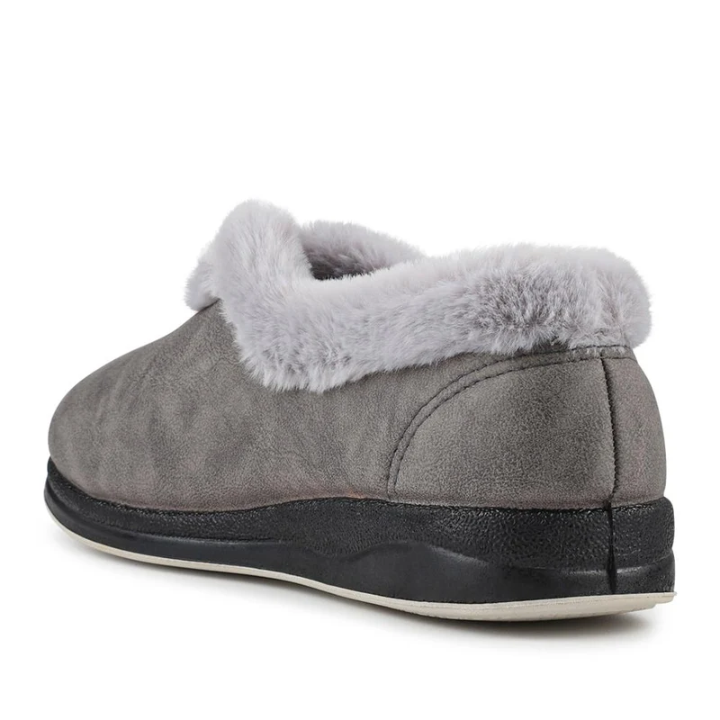 Wide Fit Memory Foam Cosy Slippers - QING42006 / 327 933 - Grey