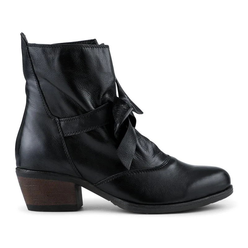 Bellissimo Leather Bow Boots - BELKARY42001 / 328 474 - Black