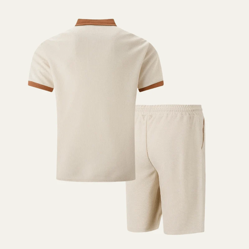 Casual Smart Zweiteiler Mit Polohemd Und Shorts