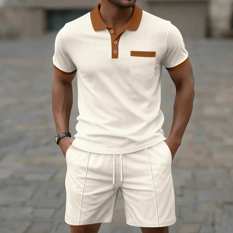 Casual Smart Zweiteiler Mit Polohemd Und Shorts