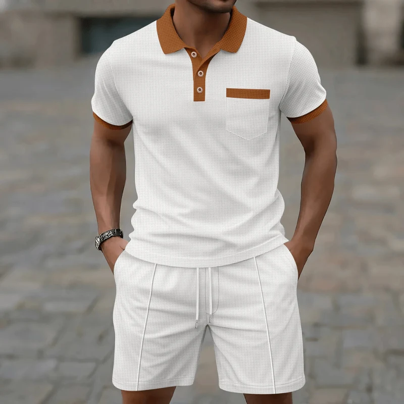 Casual Smart Zweiteiler Mit Polohemd Und Shorts