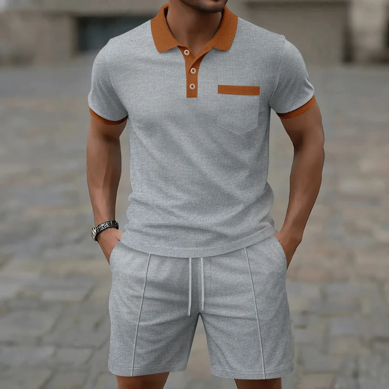 Casual Smart Zweiteiler Mit Polohemd Und Shorts