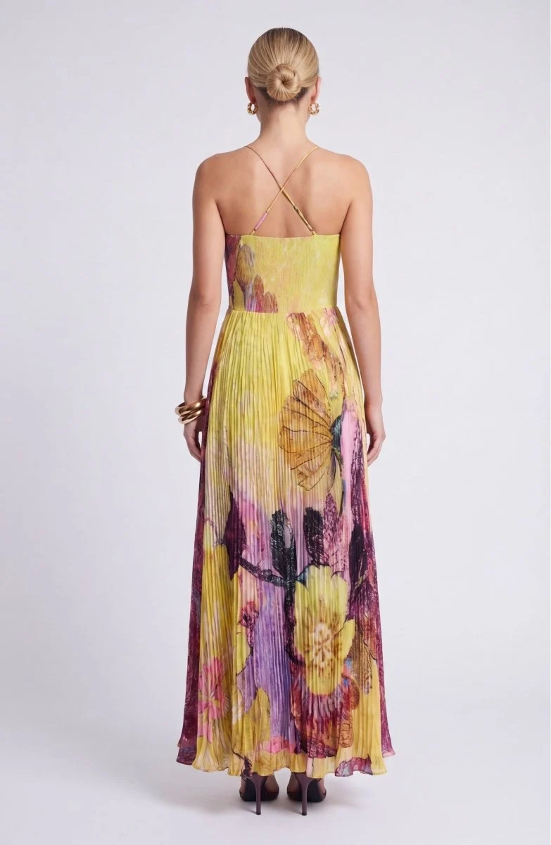 Elegantes Florales Sommer Maxi Kleid Ärmellos