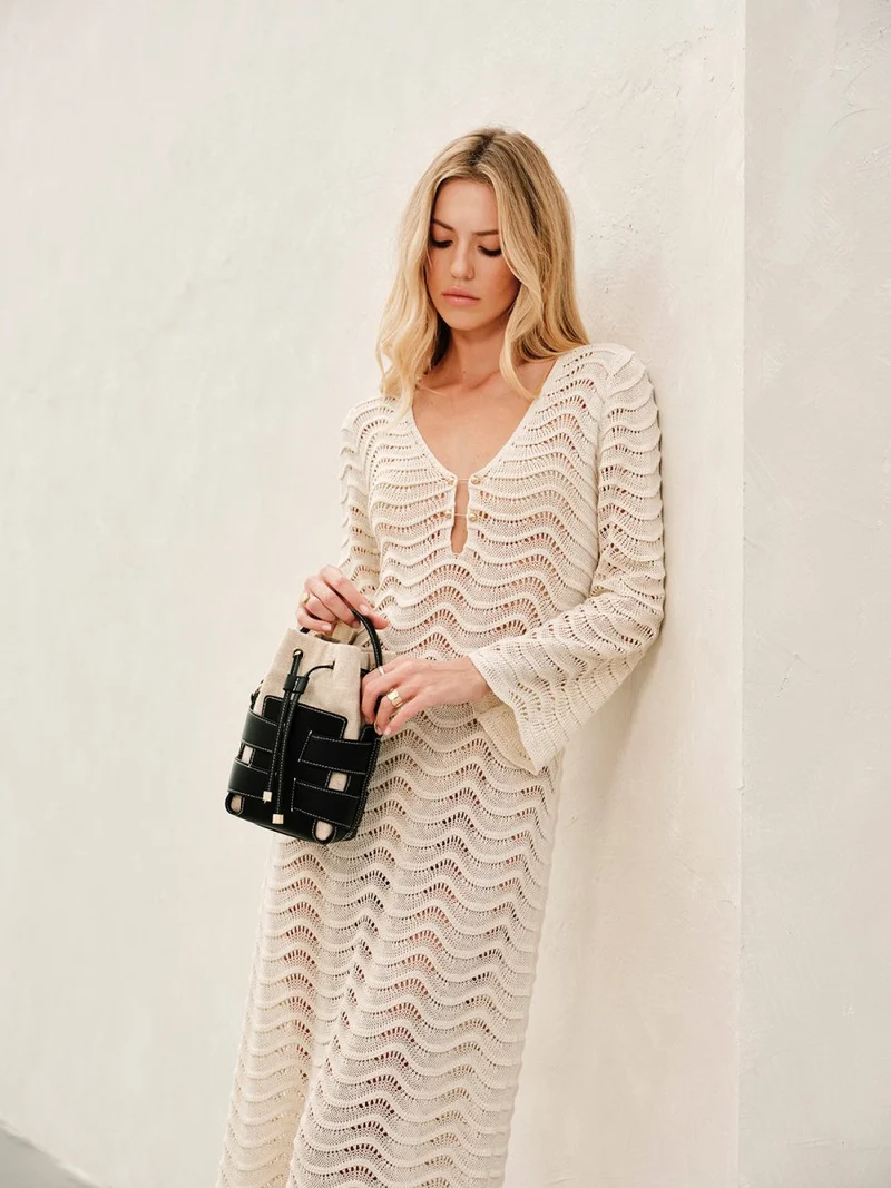 Elegantes Sommer Maxi Kleid In Häkeloptik
