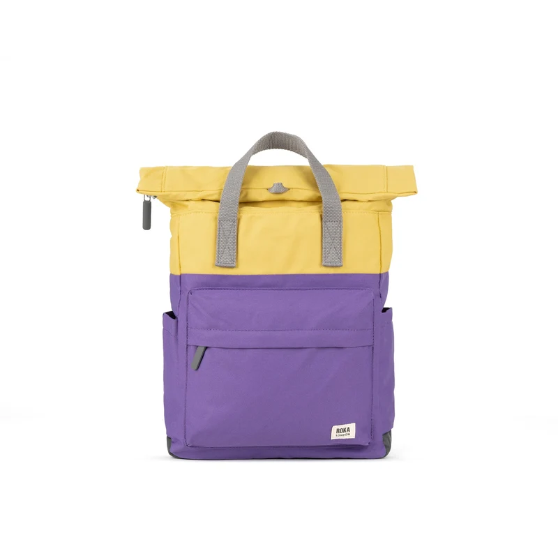 ROKA Kreativer Abfall Canfield B Imperial Lila/Bambus Mittelgroße Tasche aus recyceltem Canvas