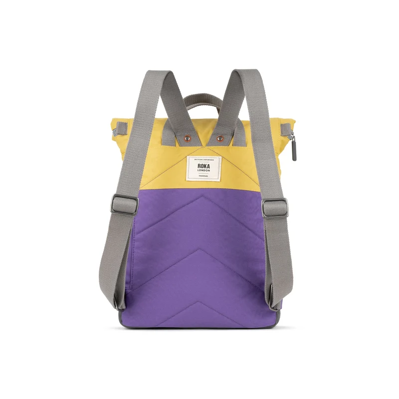 ROKA Kreativer Abfall Canfield B Imperial Lila/Bambus Mittelgroße Tasche aus recyceltem Canvas