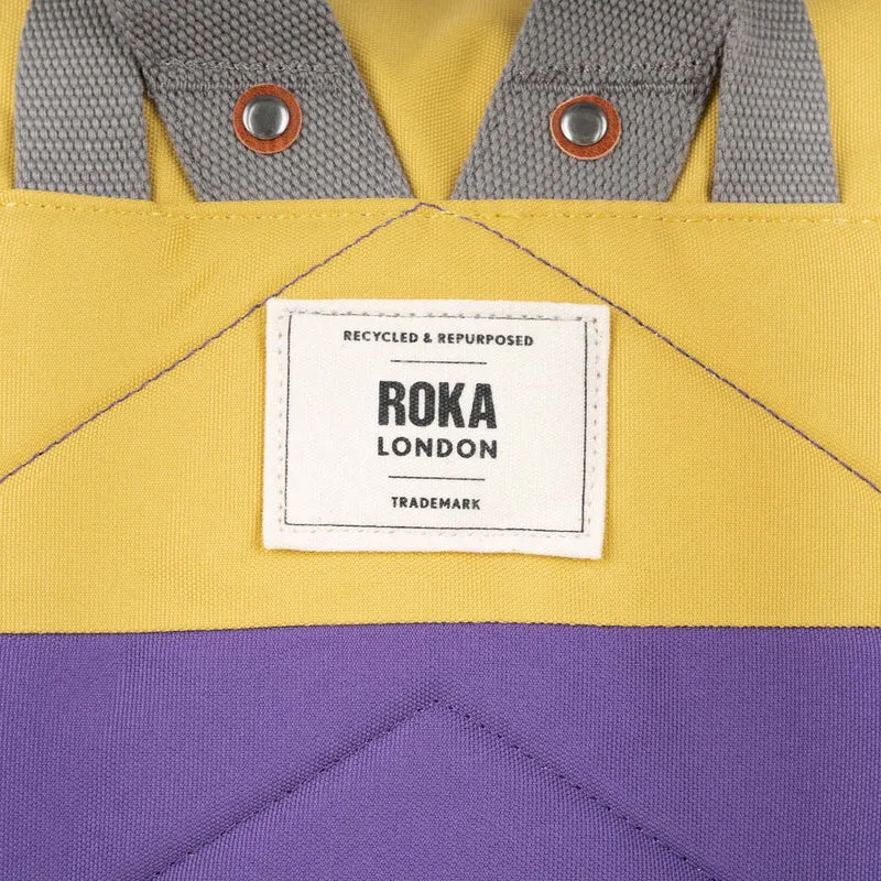ROKA Kreativer Abfall Canfield B Imperial Lila/Bambus Mittelgroße Tasche aus recyceltem Canvas