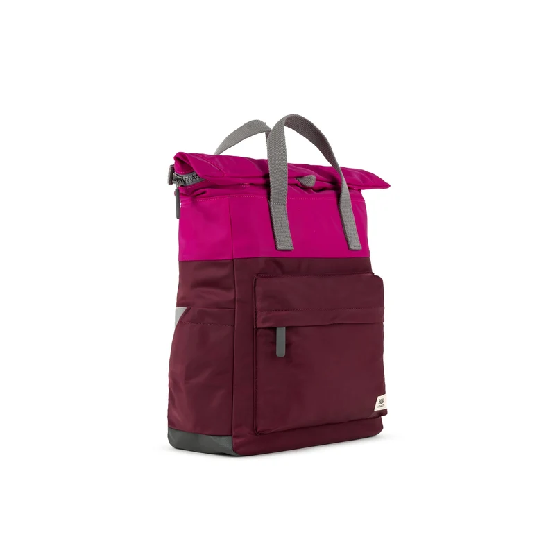 ROKA Kreativer Abfall Canfield B Pflaumen-/Bonbonfarbene, mittelgroße Tasche aus recyceltem Nylon