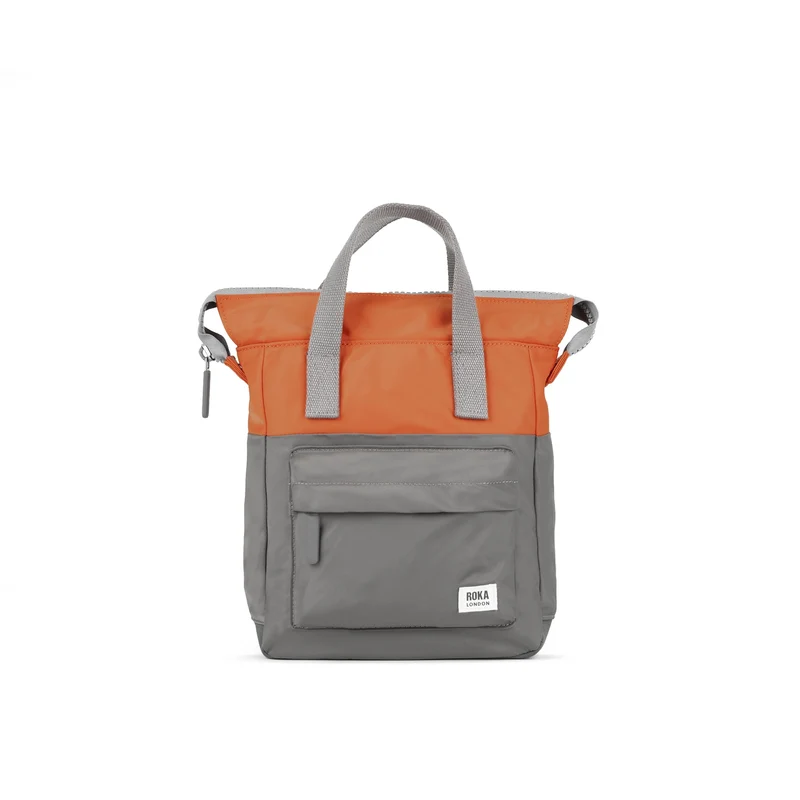 ROKA Kreativer Abfall Bantry B Graphit/Orangefarbene kleine Tasche aus recyceltem Nylon
