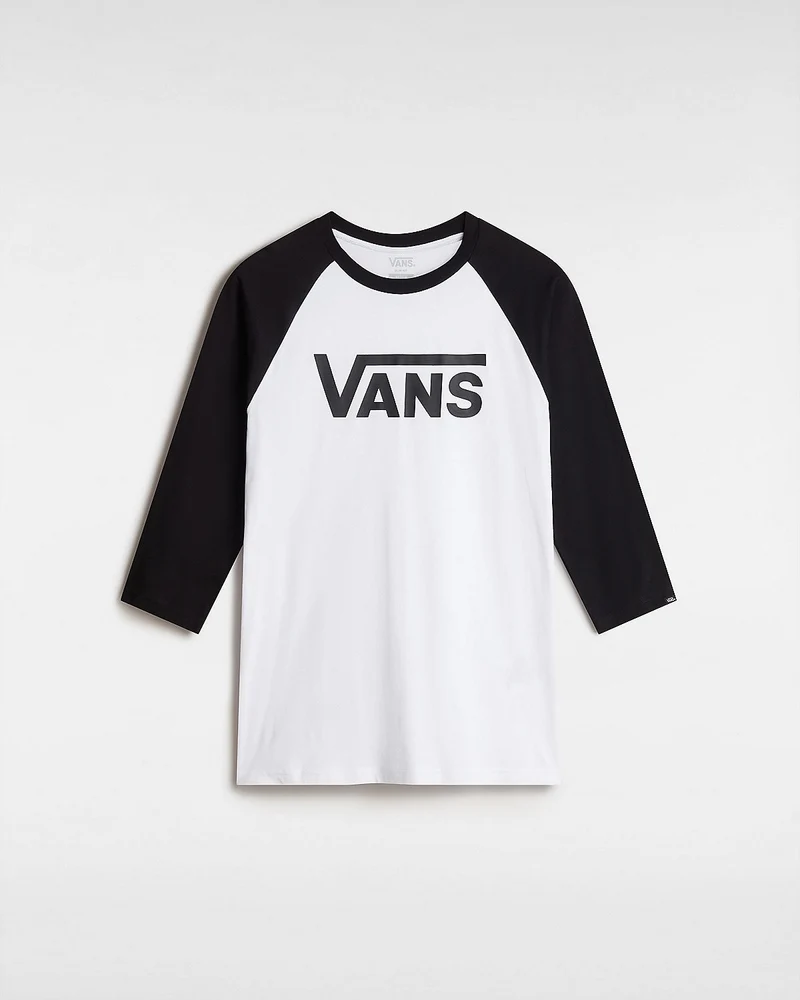 VANS Klassisches Raglan-T-Shirt für Herren – Weiß / Schwarz