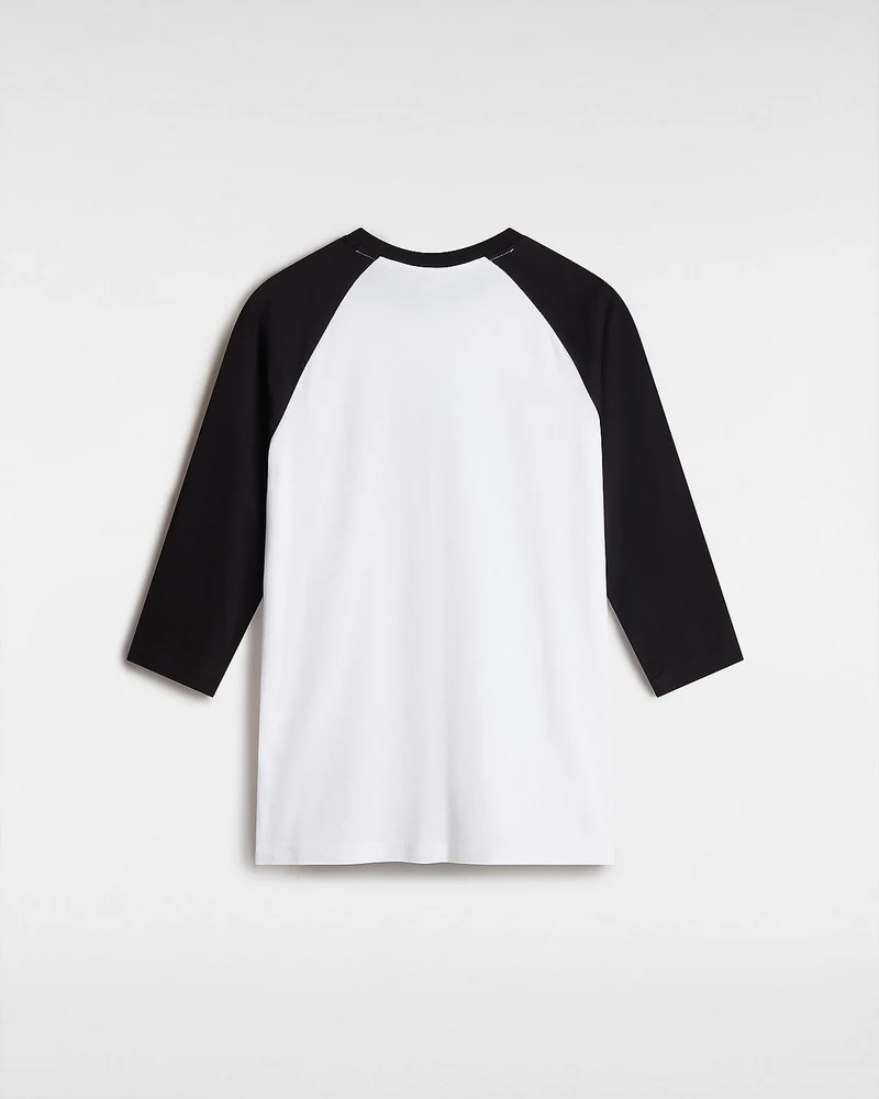 VANS Klassisches Raglan-T-Shirt für Herren – Weiß / Schwarz
