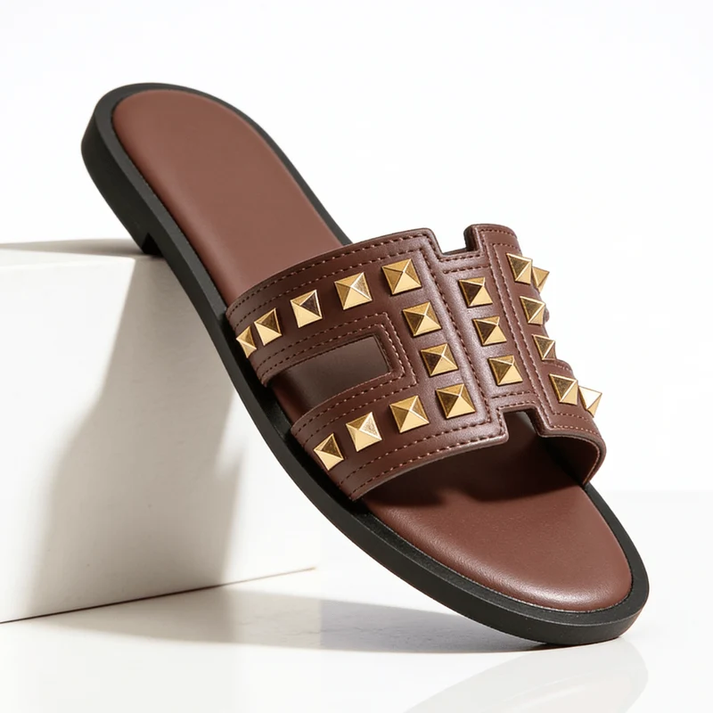 Pantoletten Damen elegant mit Nieten