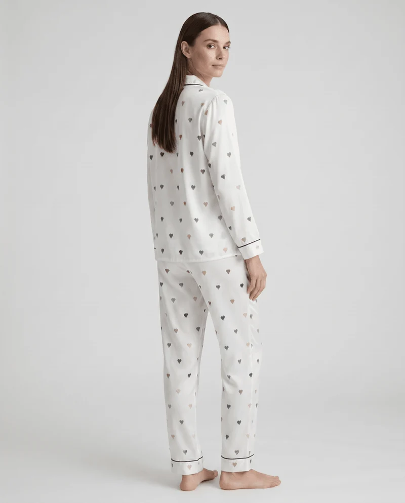 Schlafanzug Damen lang mit Hemd und Hose
