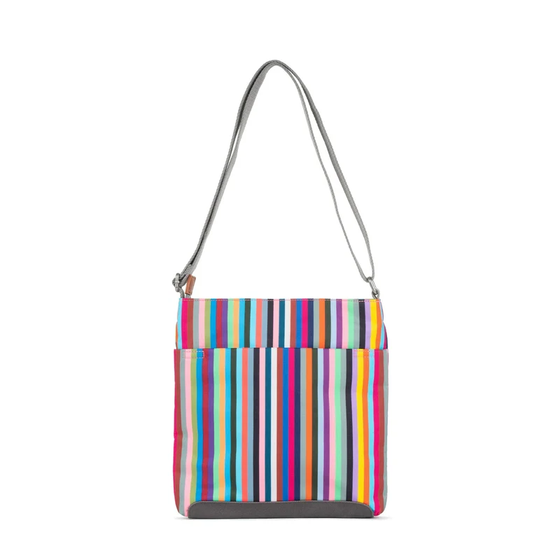 ROKA Kennington B Multi Stripe Medium Tasche aus recyceltem Canvas