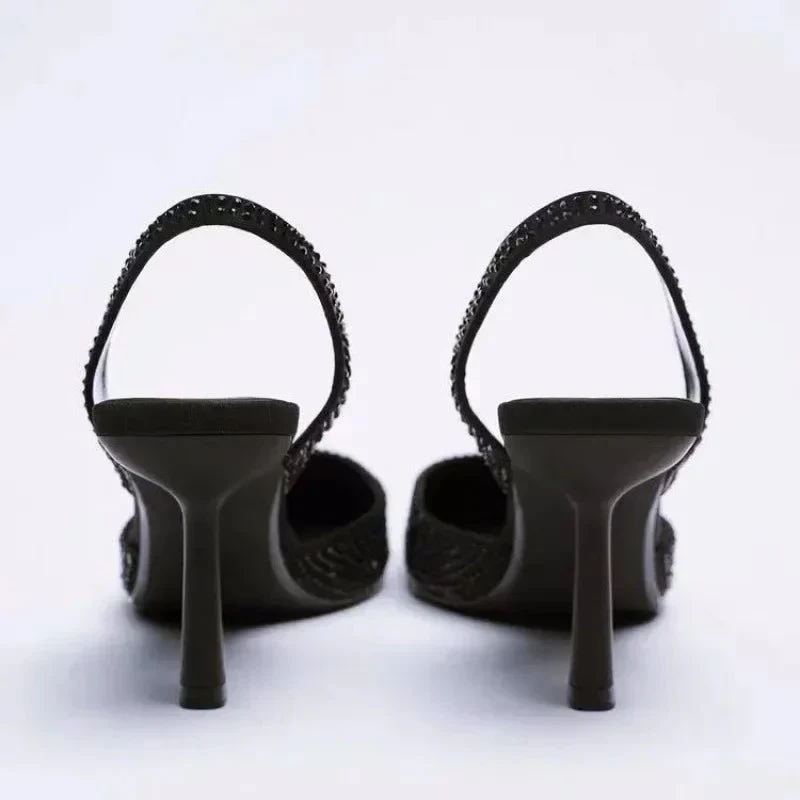 Glitzer Pumps Damen mit Strassbesatz