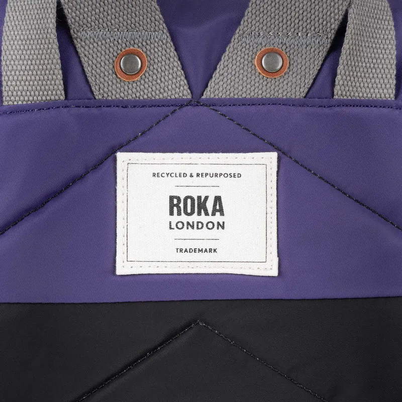 ROKA Kreativer Abfall Canfield B Schwarz / Mulberry Medium Tasche aus recyceltem Nylon