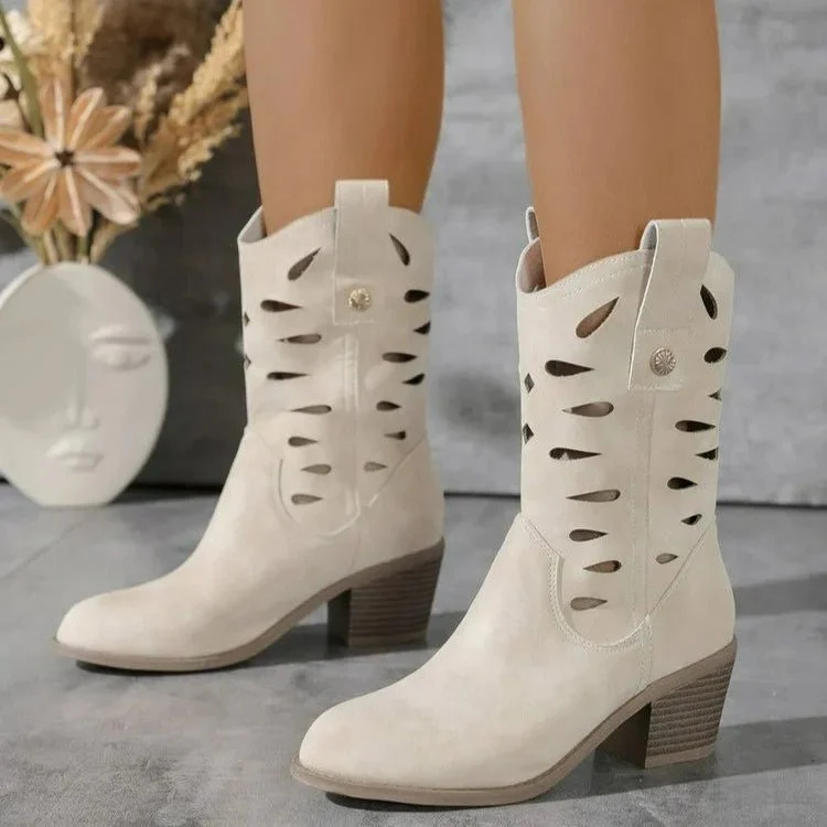 Western Stiefeletten Cutout Absatz