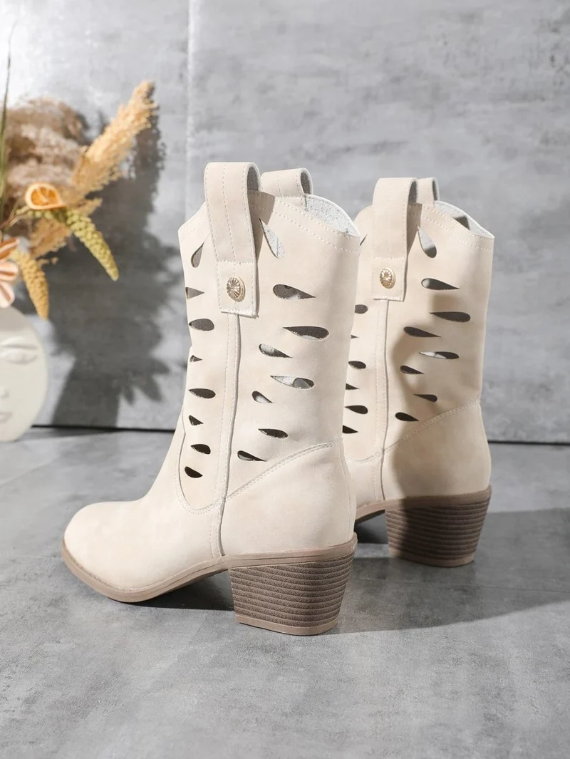 Western Stiefeletten Cutout Absatz