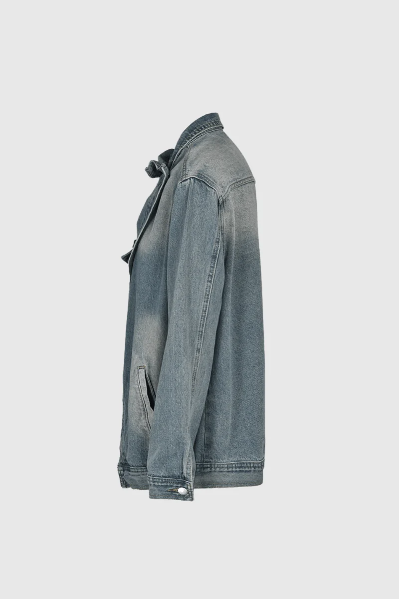 Oversize Jacke Stehkragen Knöpfe