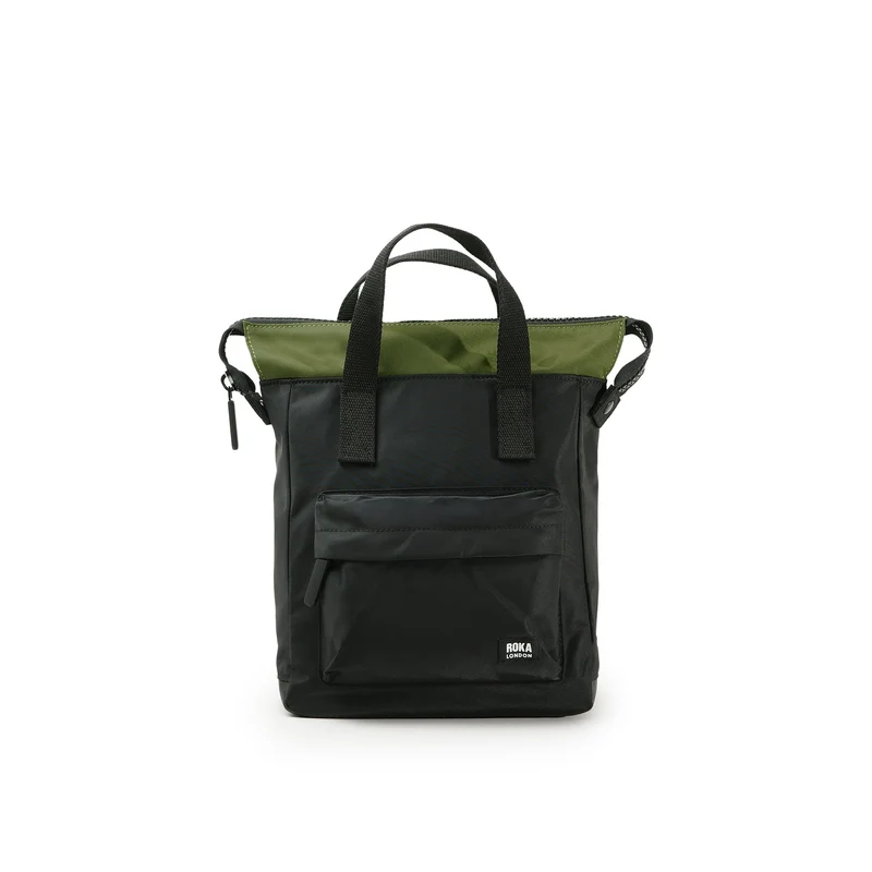 ROKA Kreativer Abfall Bantry B Schwarz / Avocado Kleine Tasche aus recyceltem Nylon
