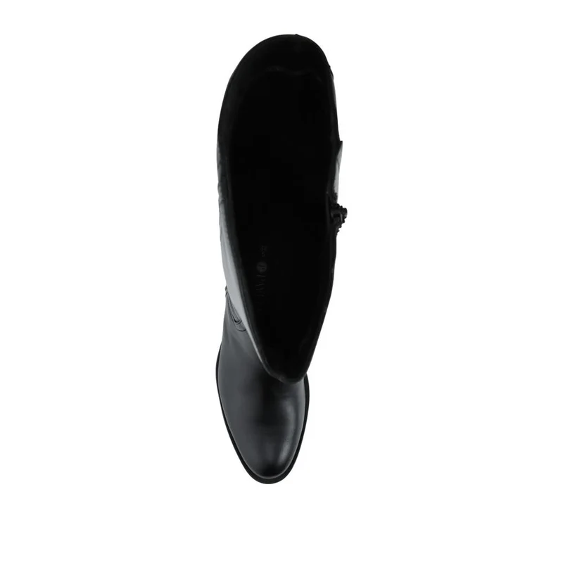 Leather Standard Calf Fit Long Boots - SAK42000 / 328 002 - Black