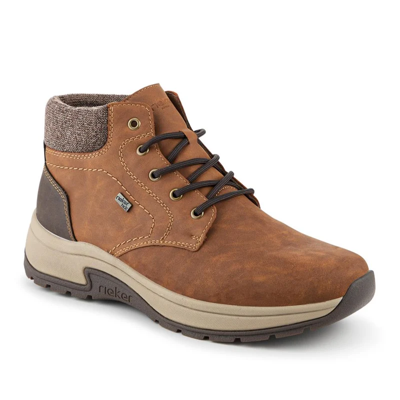 Rieker Extra Wide Zipped Walking Boots - RKR42537 / 328 102 - Tan