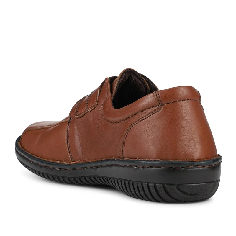 Leather Touch-Fastening Shoes - LUCK38001 / 324 182 - Brown