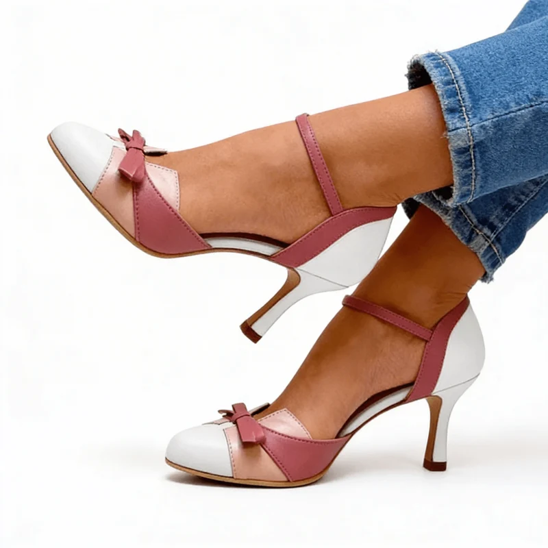 Formelle High Heels Mit Schleife Und Knöchelriemen