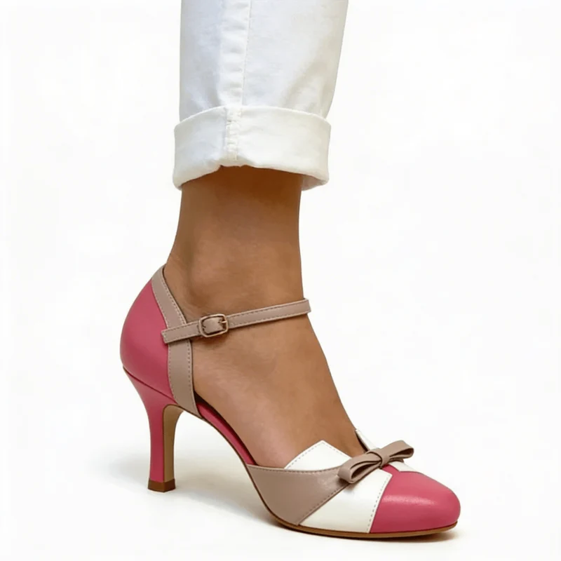 Formelle High Heels Mit Schleife Und Knöchelriemen