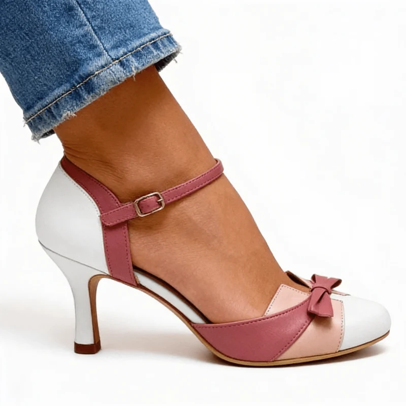 Formelle High Heels Mit Schleife Und Knöchelriemen