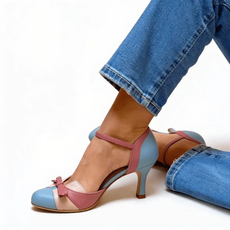 Formelle High Heels Mit Schleife Und Knöchelriemen