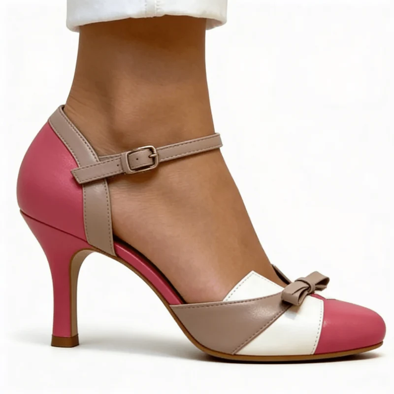 Formelle High Heels Mit Schleife Und Knöchelriemen