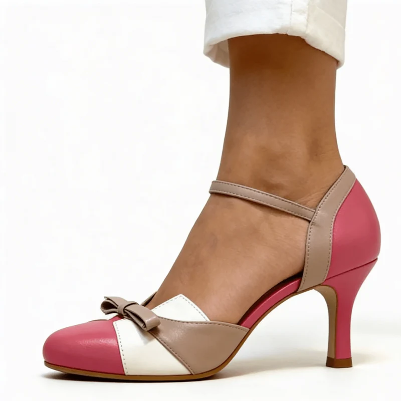 Formelle High Heels Mit Schleife Und Knöchelriemen