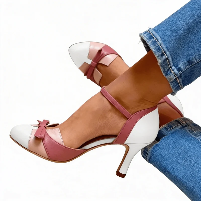 Formelle High Heels Mit Schleife Und Knöchelriemen