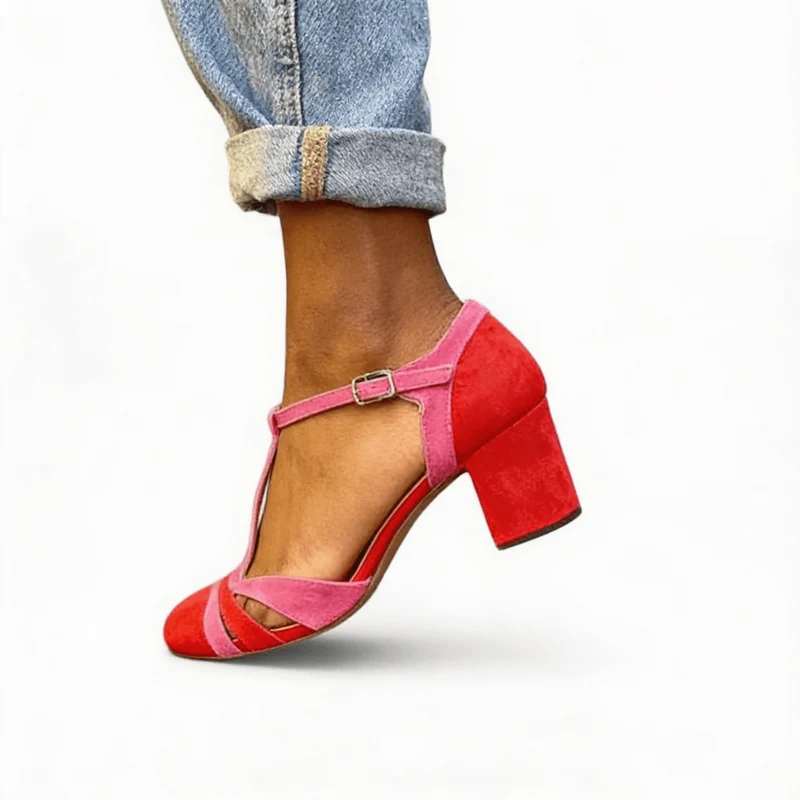High Heels Mit Blockabsatz Und Knöchelriemen