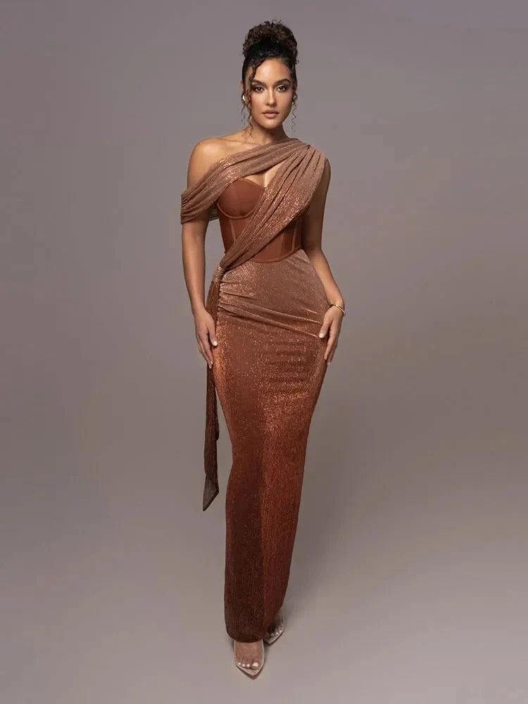 Maxikleid Festlich One-Shoulder