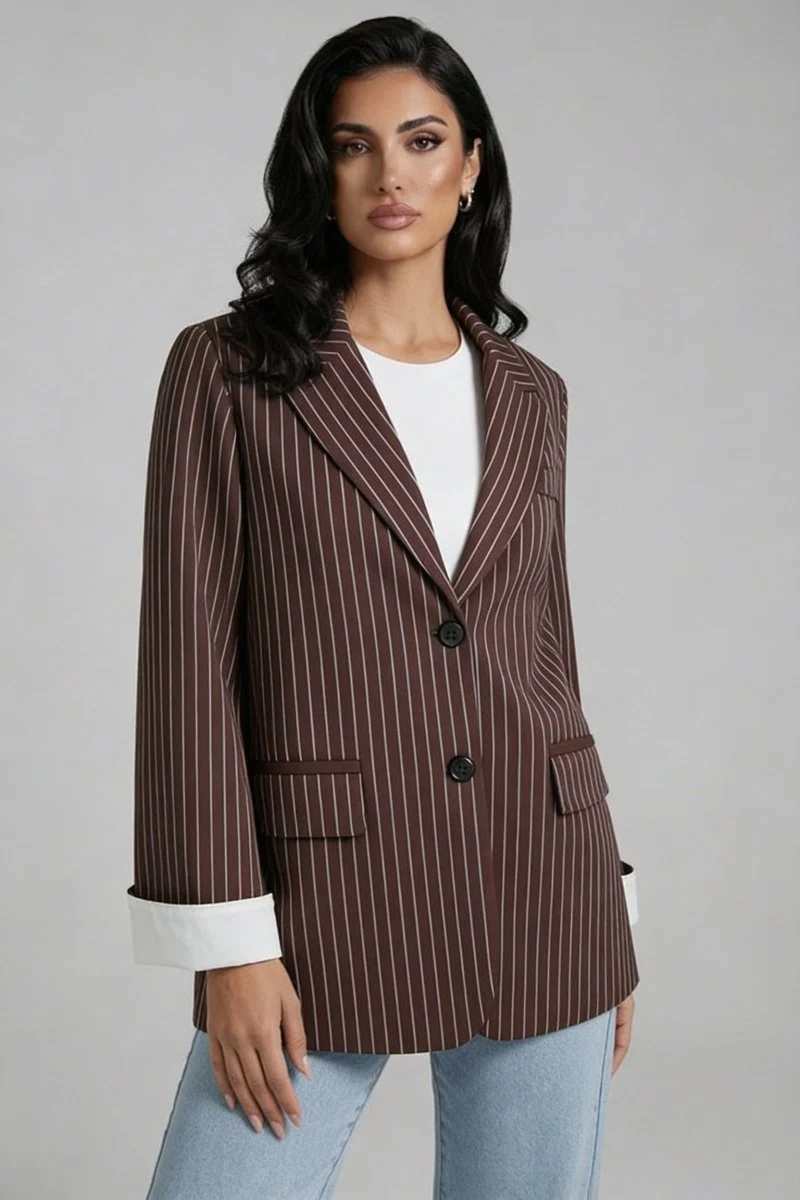Blazer Damen Nadelstreifen Casual
