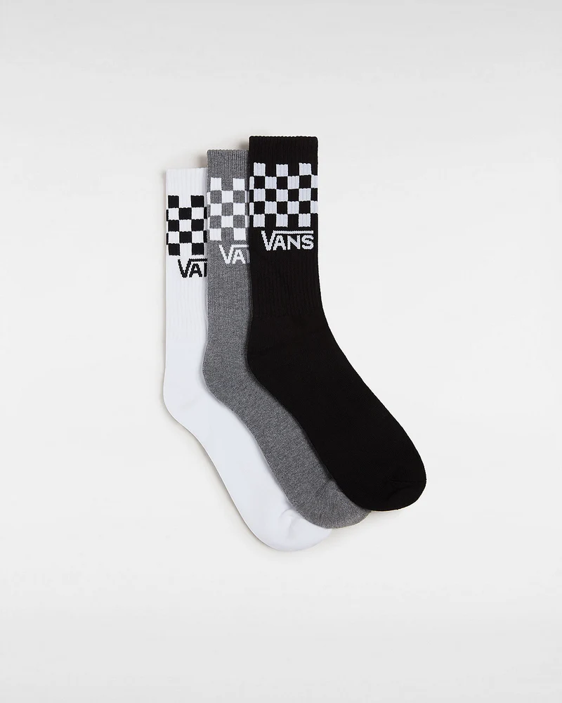 VANS Herren-Socken mit klassischem Karomuster (3 Paar) – Schwarz/Weiß