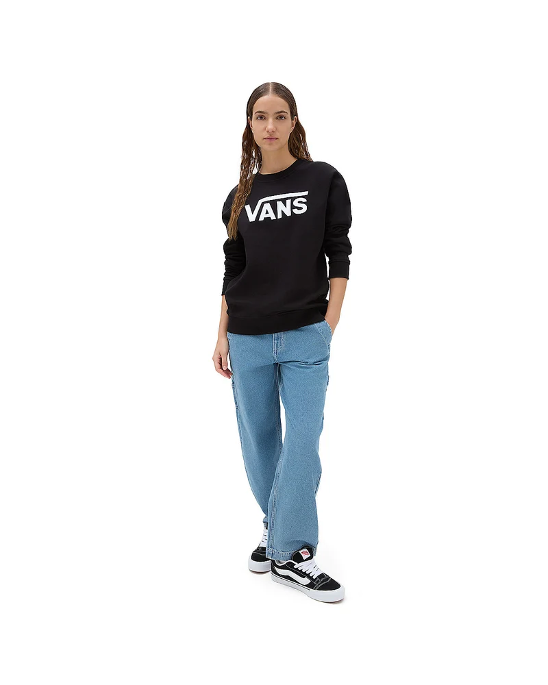 VANS Klassisches Damen-Sweatshirt mit V-Ausschnitt und Rundhalsausschnitt – Schwarz