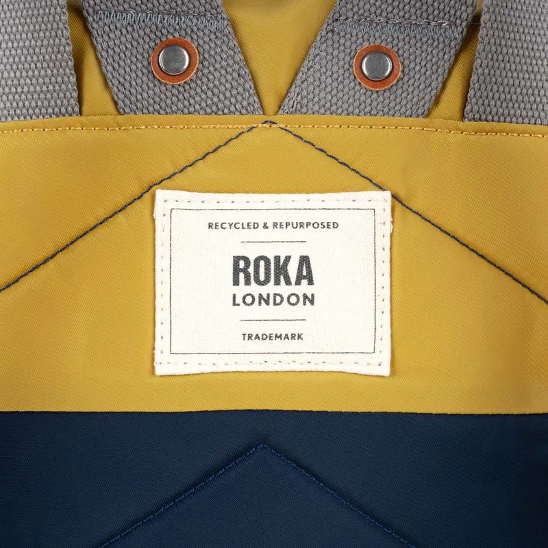 ROKA Kreativer Abfall Canfield B Midnight / Mustard Medium Recycled Nylon Bag