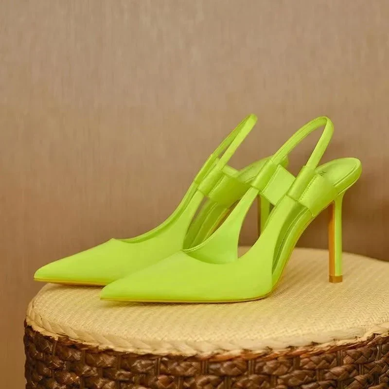 Slingpumps Damen mit Spitze und Absatz