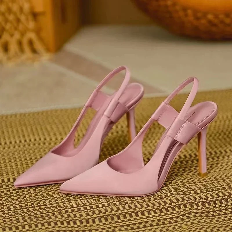 Slingpumps Damen mit Spitze und Absatz