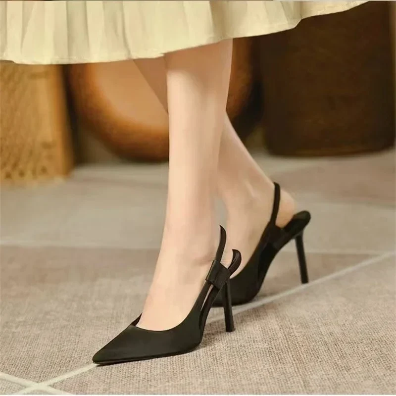 Slingpumps Damen mit Spitze und Absatz