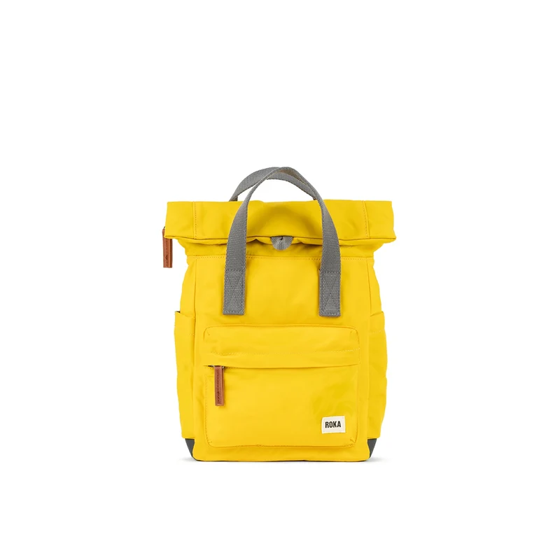 ROKA Canfield B Senffarbene kleine Tasche aus recyceltem Nylon