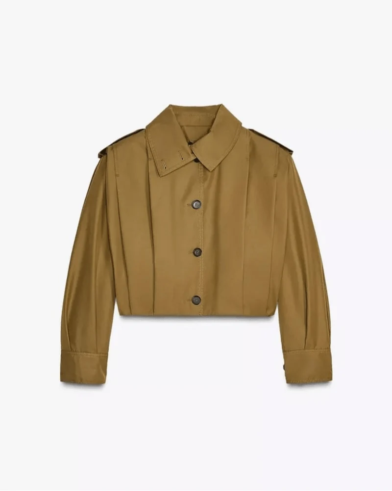 Kurze Jacke Stehkragen Oversize