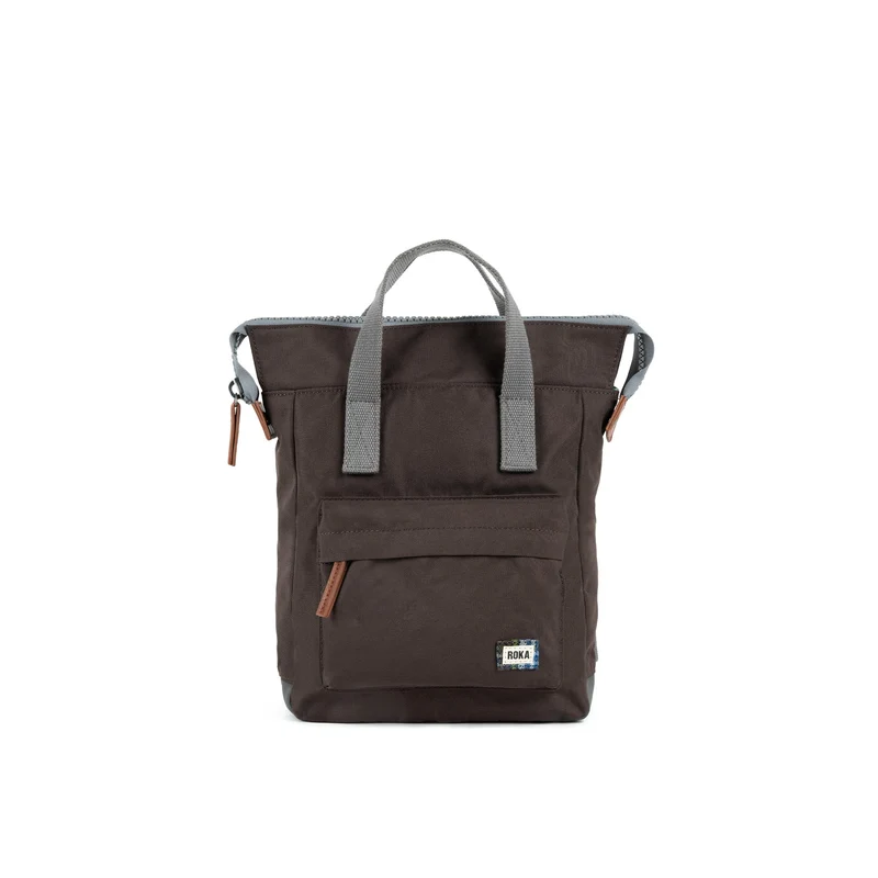 ROKA Flanell Bantry Kleine Tasche aus recyceltem Canvas mit dunkler Schokoladenbraun