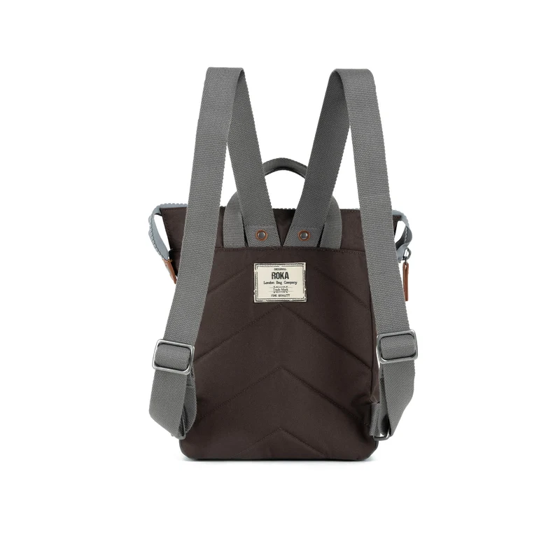 ROKA Flanell Bantry Kleine Tasche aus recyceltem Canvas mit dunkler Schokoladenbraun