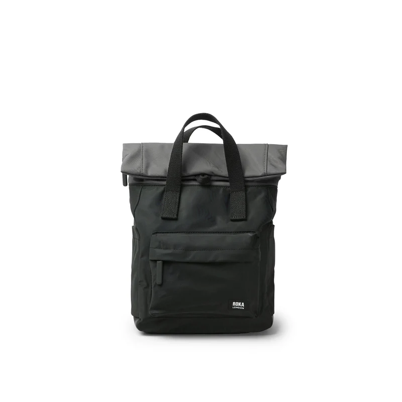 ROKA Kreativer Abfall Canfield B Schwarz / Graphit Kleine Tasche aus recyceltem Nylon