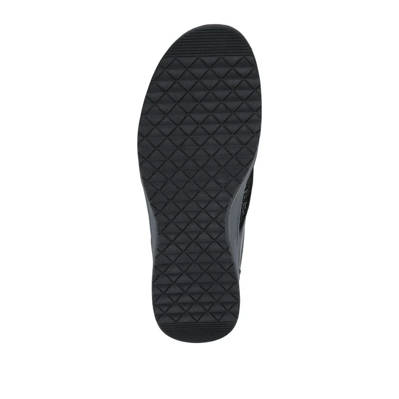 Wide Fit Coated Leather Adjustable Monk Shoes - BRK42013 / 328 120 - Black